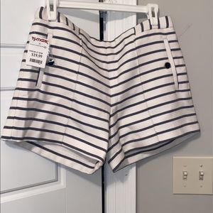 Striped high waisted shorts